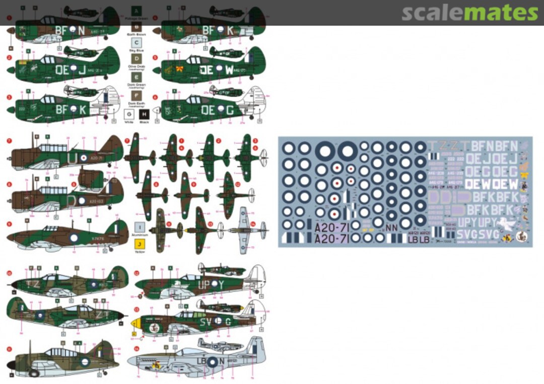 Contents RAAF Fighters 72009 DK Decals