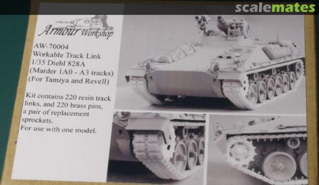 Boxart Diehl 828A (Marder 1A0 - A3 tracks) Workable Track Link AW-70004 Armour Models