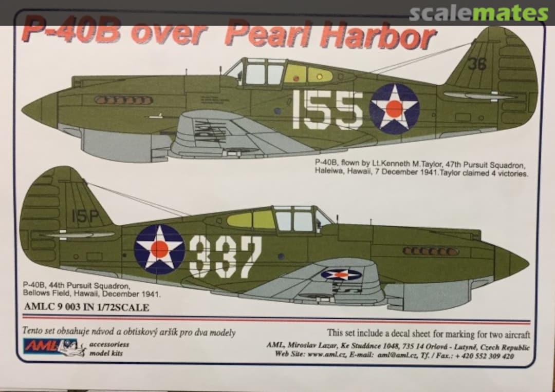 Boxart P-40B Over Pearl Harbor AMLC9003 AML