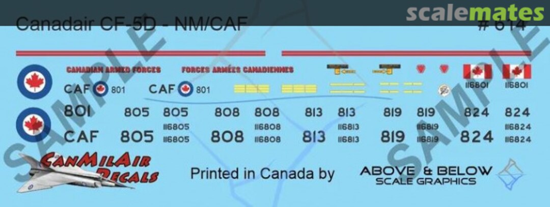 Boxart Canadair CF-5D Freedom Fighter 614 Above & Below Graphics