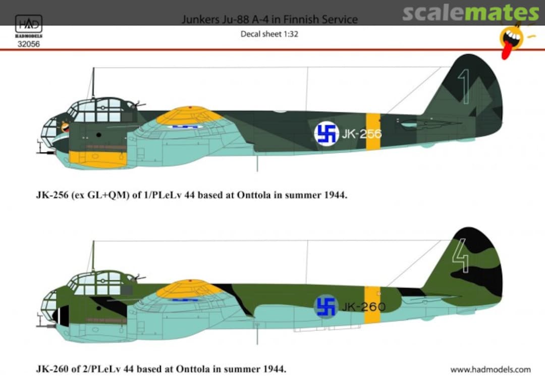 Boxart Junkers Ju-88A-4 in Finnish service 32056 HADmodels 