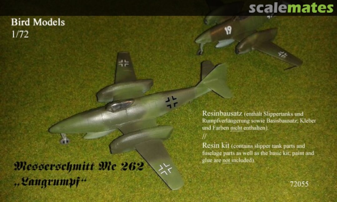 Boxart Messerschmitt Me 262 "Langrumpf" 72055 Bird Models