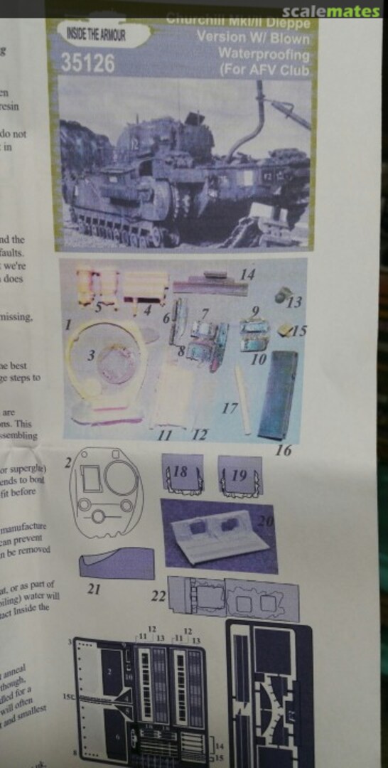 Boxart Churchill MkI/II Dieppe Version w/blown Waterproofing 35126 Inside the Armour ITA3