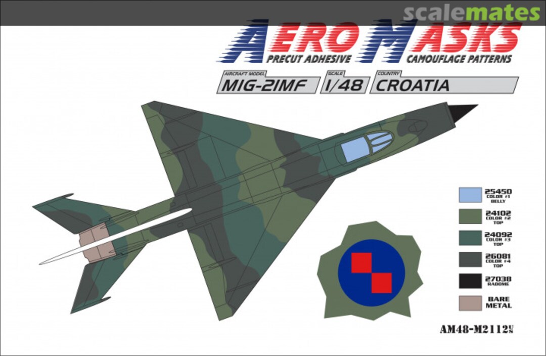 Boxart MiG-21MF Croatia AM48-M2112 AeroMasks