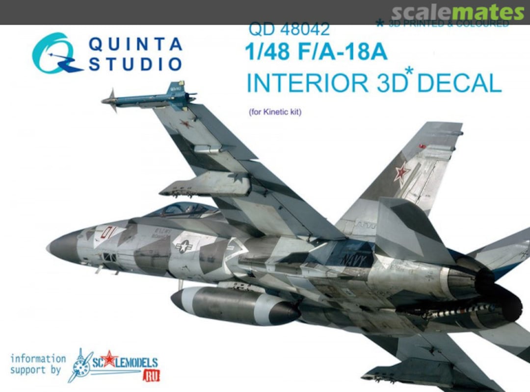 Boxart F/A-18A Interior 3D Decal QD48042 Quinta Studio