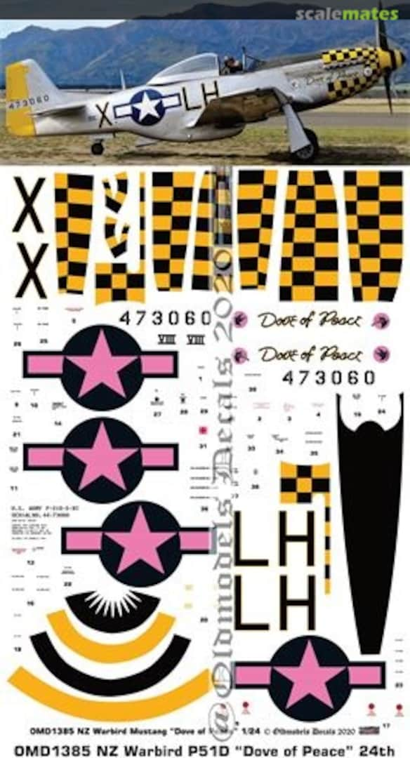 Boxart Warbird - Mustang Dove of Peace OMD1385 Oldmodels Decals