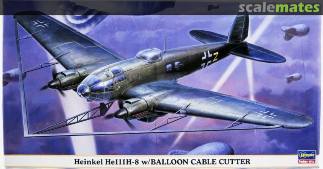 Boxart Heinkel He111H-8 w/Balloon Cable Cutter 00929 Hasegawa