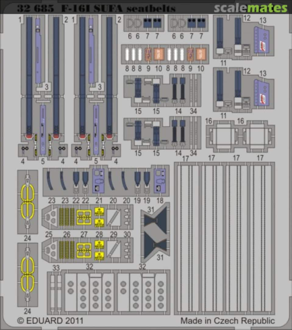 Boxart F-16I SUFA seatbelts 32685 Eduard