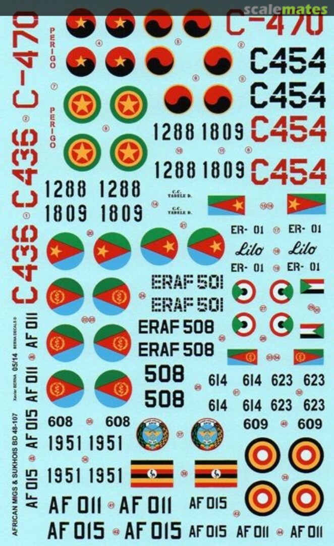 Boxart African Air Forces MiGs & Sukhois BD 48-107 Berna Decals