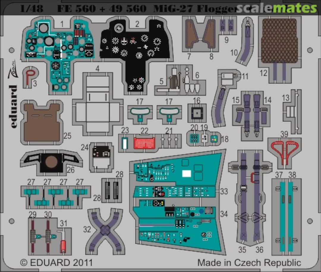 Boxart MiG-27 Flogger D interior S.A. FE560 Eduard