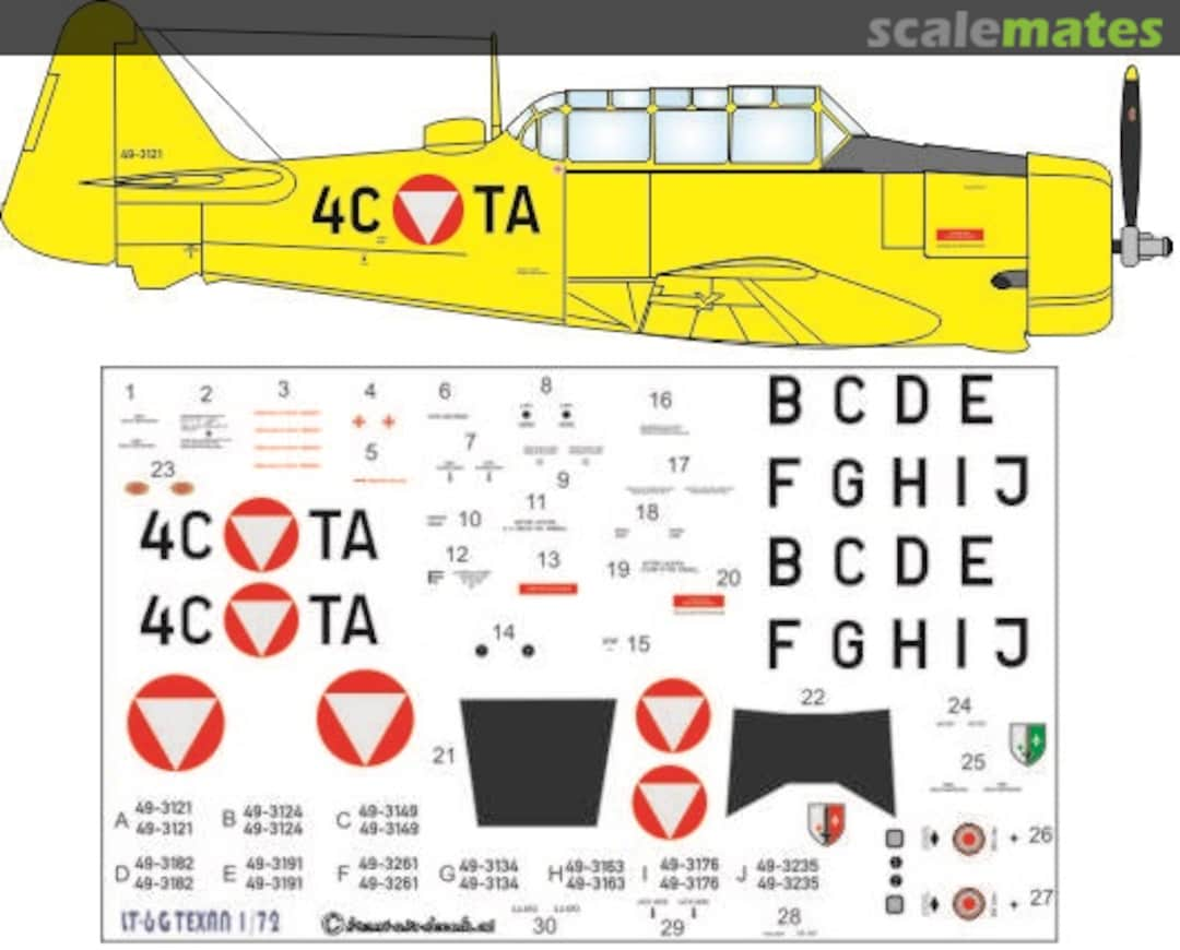 Boxart North American T6C Texan Österreichisches Bundesheer FP 48113 Brent-Air-Decals