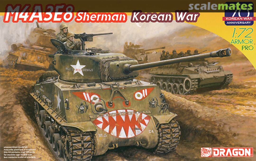 Boxart M4A3E8 Sherman Korean War 7570 Dragon