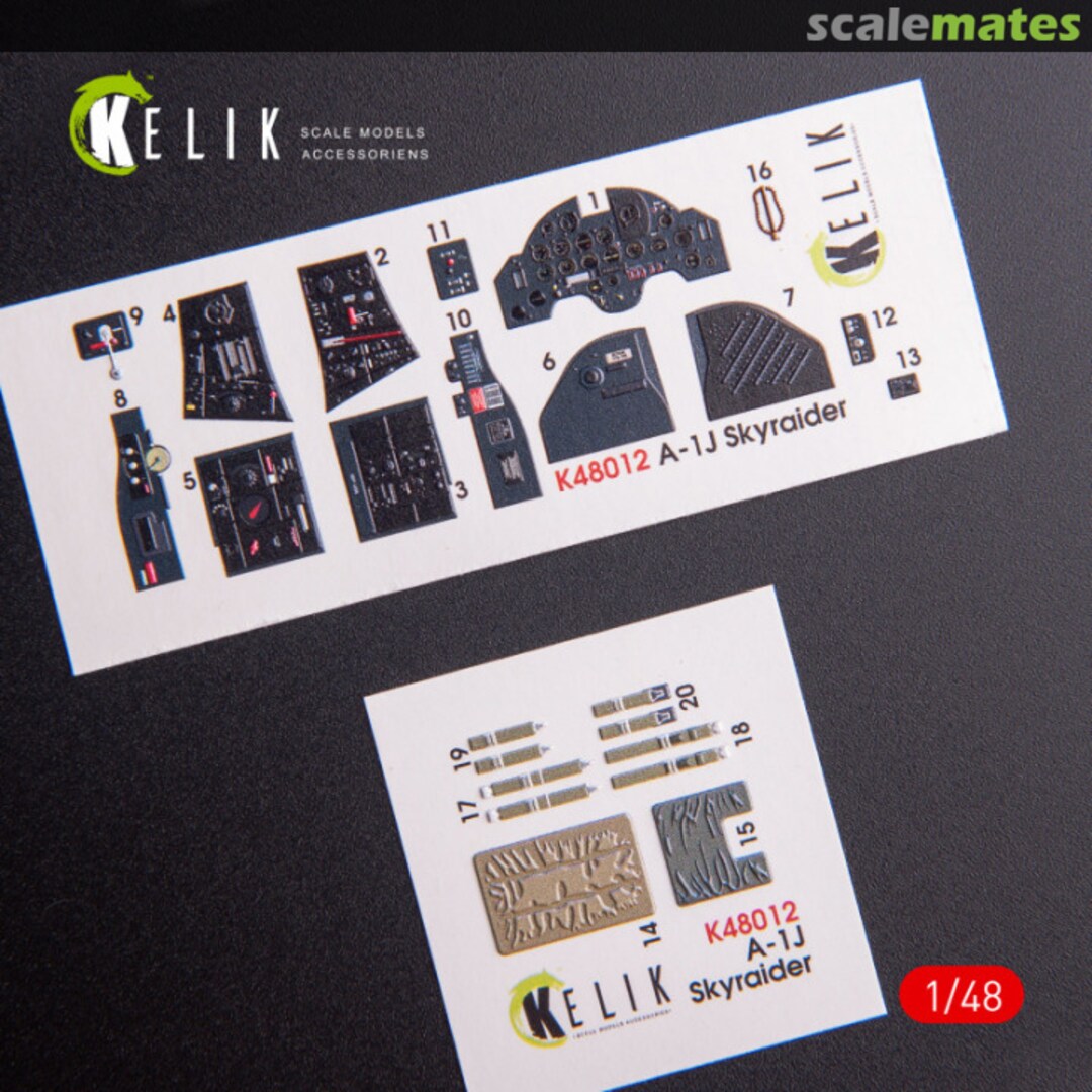 Boxart A-1J Skyraider - interior 3D decals K48012 Kelik