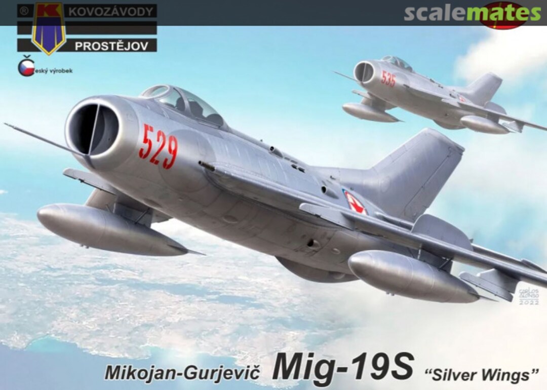 Boxart Mikojan-Gurjevic MiG-19S "Silver Wings“ KPM0329 Kovozávody Prostějov