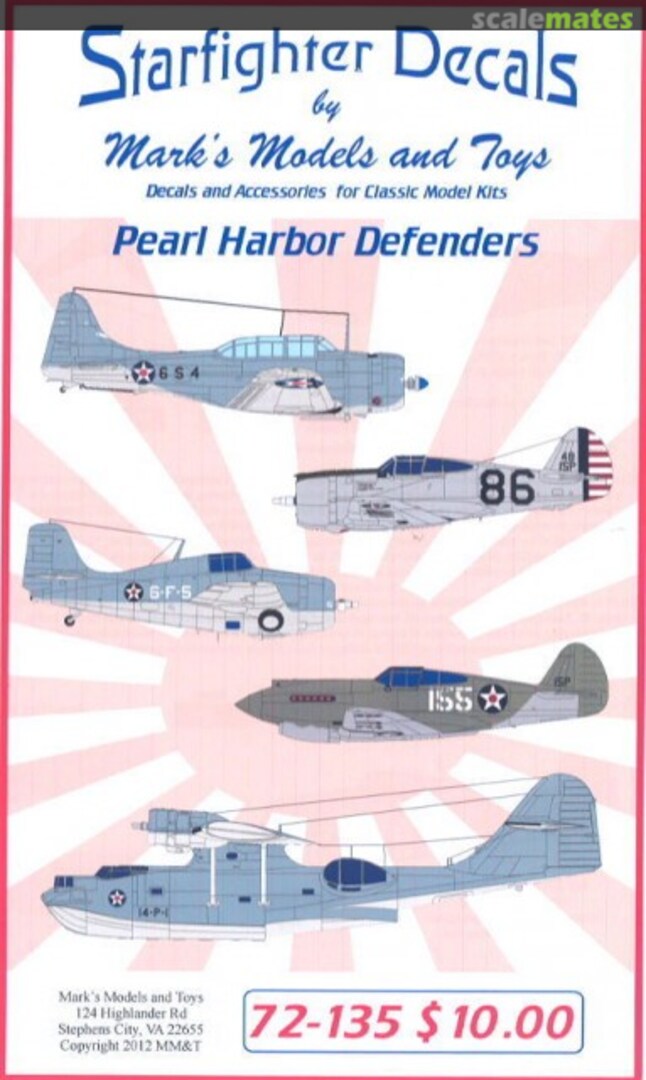 Boxart Pearl Harbor Defenders 72-135 Starfighter Decals