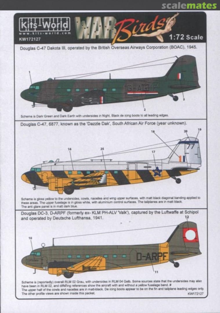 Boxart Douglas Dakota DC-3 / C-47 KW172127 Kits-World