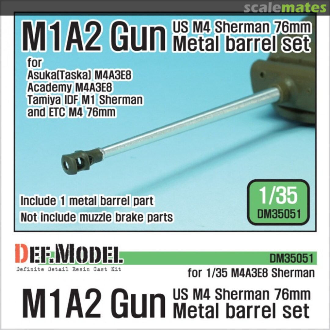 Boxart US M4 Sherman 76mm M1A2 Metal Barrel Set DM35051 Def.Model