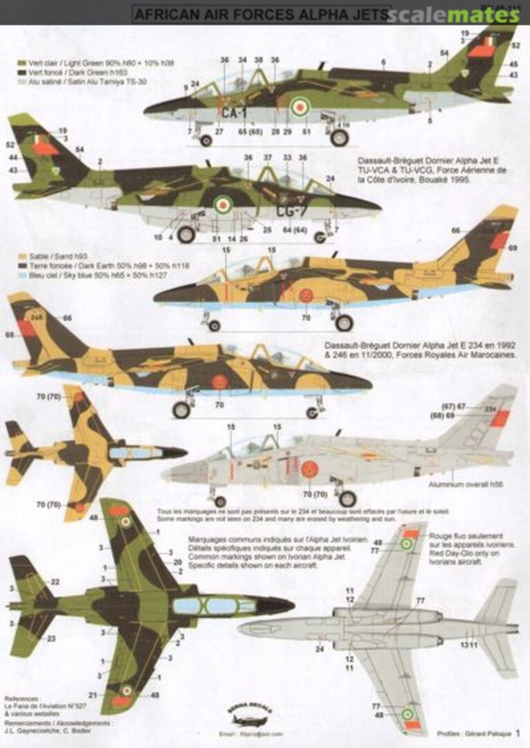 Boxart African Air Forces Alpha Jets BD 48-111 Berna Decals