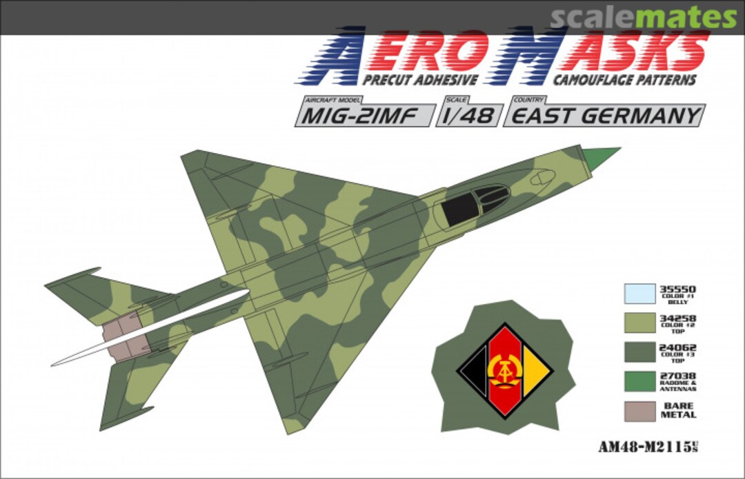 Boxart MiG-21MF East Germany AM48-M2115 AeroMasks