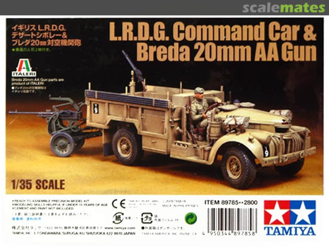 Boxart L.R.D.G. Command Car & Breda 20mm AA Gun 89785 Tamiya