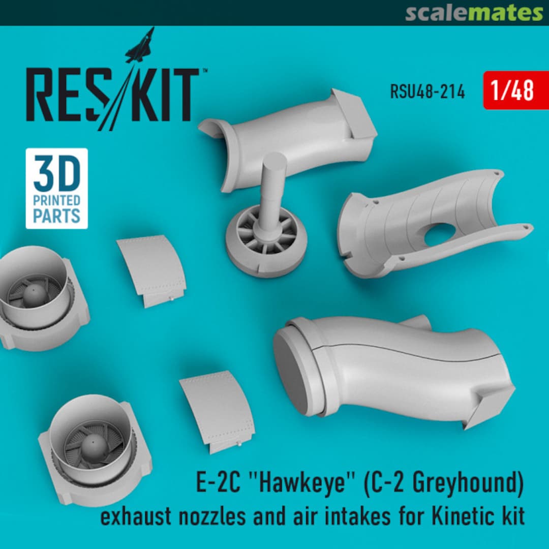 Boxart Grumman E-2C Hawkeye (C-2 Greyhound) exhaust nozzles and air intakes RSU48-214 ResKit