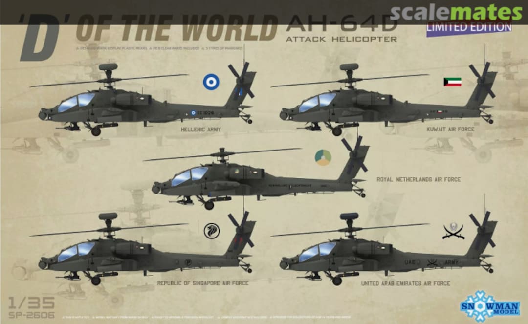 Boxart ‘D’ Of The World AH-64D Attack Helicopter SP-2606 Snowman Model