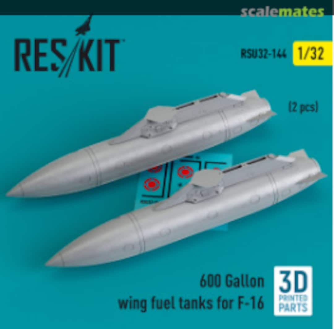 Boxart 600 Gallon wing fuel tanks for F-16 (2 pcs) RSU32-0144 ResKit