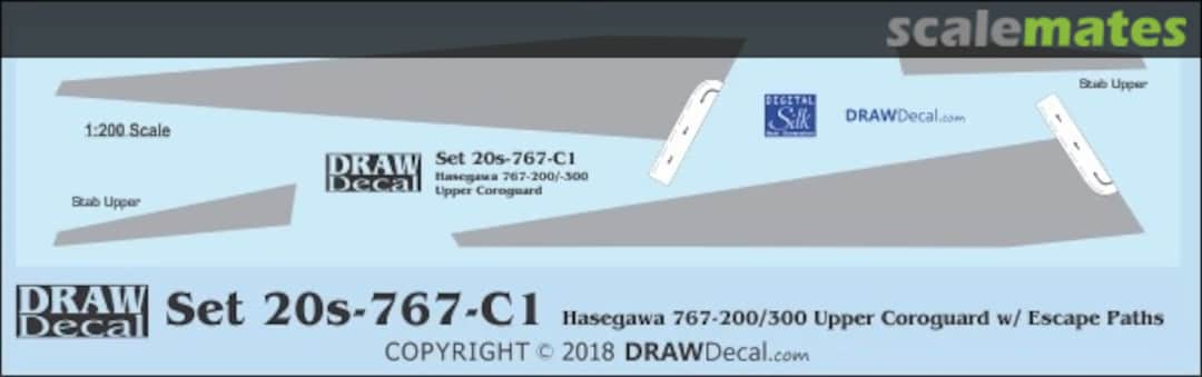 Boxart Hasegawa 767-200/-300 Upper Coroguard 20-767-C1 Draw Decal