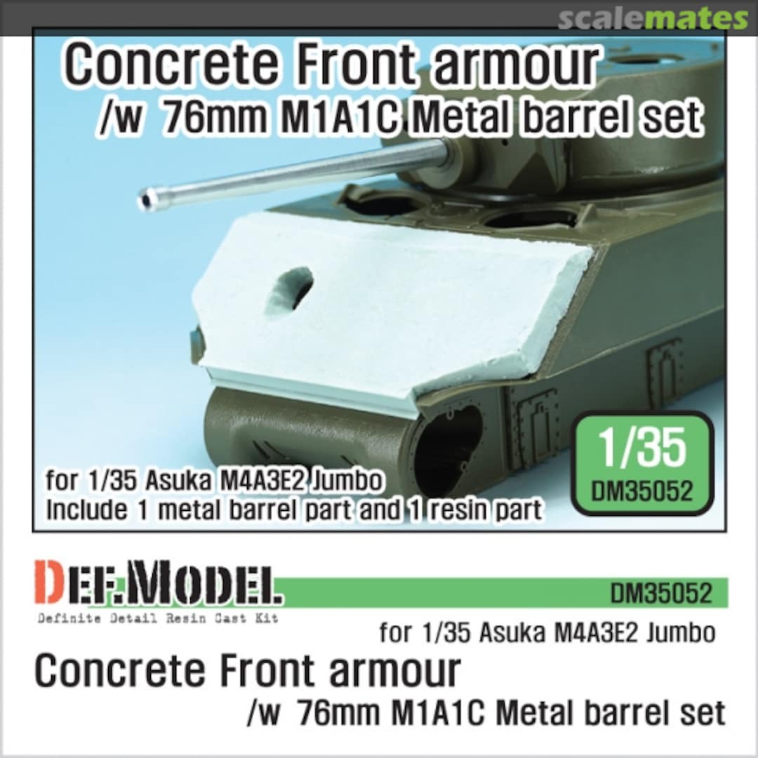 Boxart US M4A3E2 Jumbo Concrete Front Armour w/M1A1C Barrel (Asuka) DM35052 Def.Model