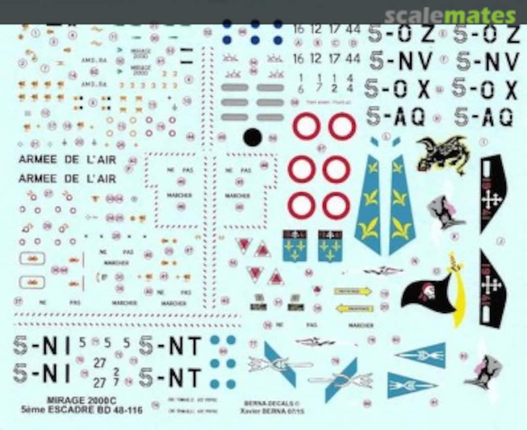 Boxart Dassault Mirage 2000C 5eme Escadre BD 48-116 Berna Decals