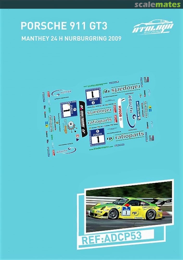 Boxart Porsche 997 GT3 RSR "ratioparts" ADCP53 Atalaya Slot Decals