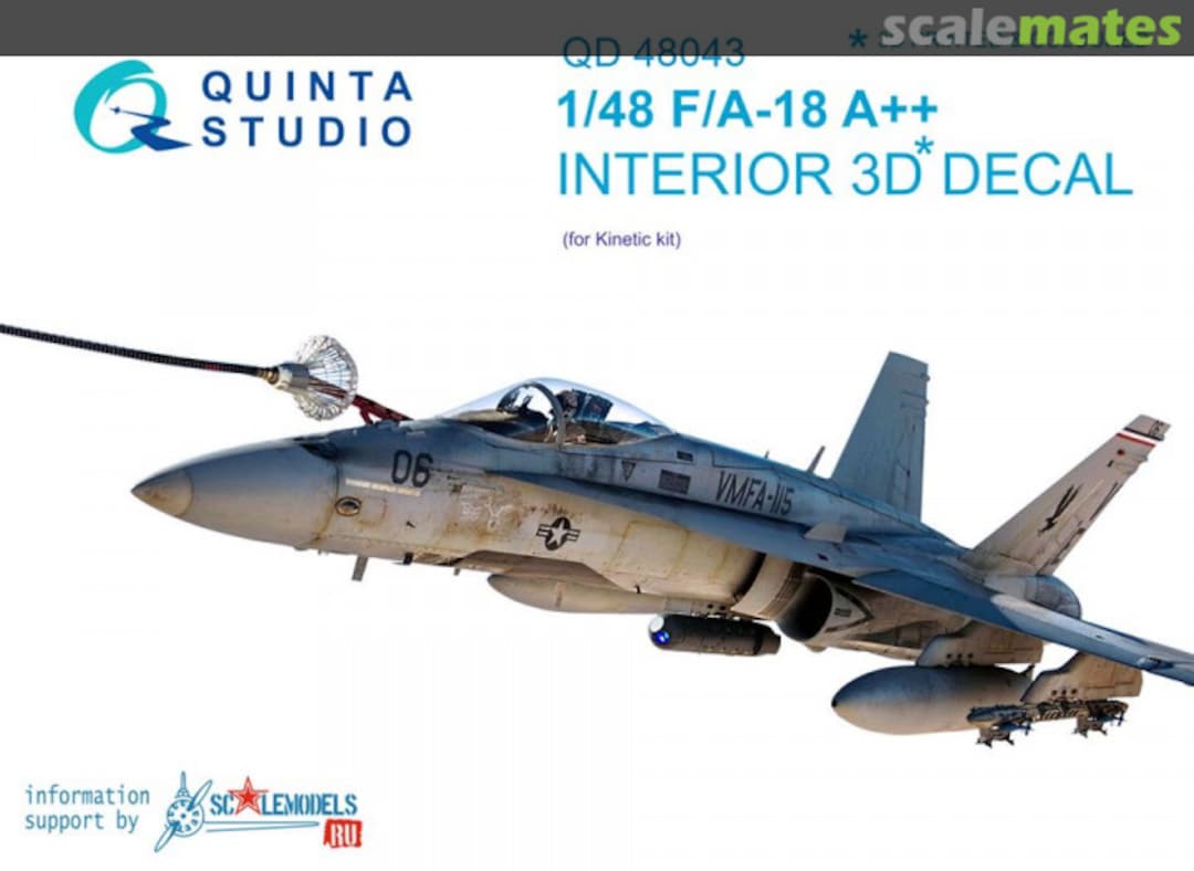 Boxart F/A-18A++ Hornet interior 3D decals QD48043 Quinta Studio