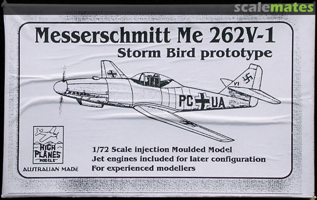 Boxart Messerschmitt Me 262 V-1 72038 High Planes Models