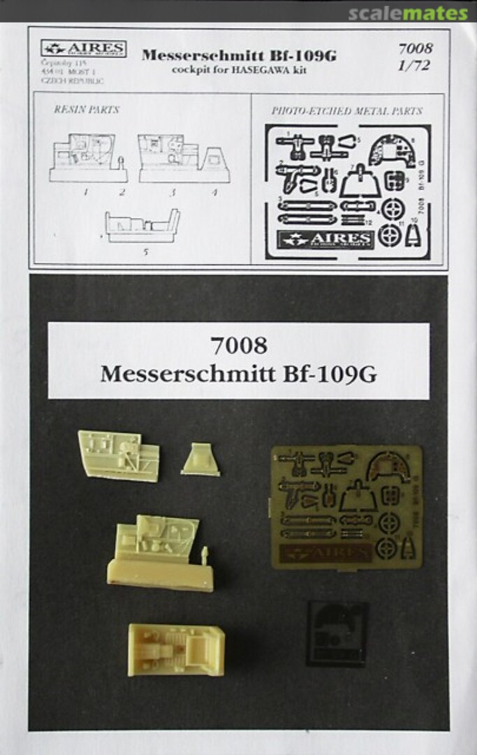 Boxart Bf 109G cockpit set 7008 Aires