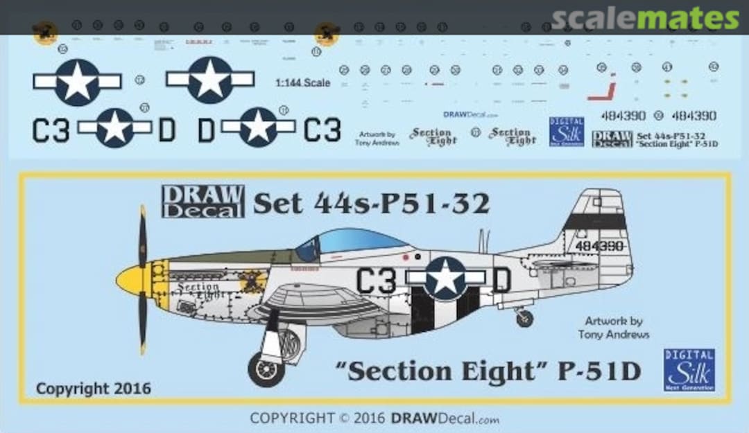 Boxart “Section Eight” P-51D 44-P51-32 Draw Decal