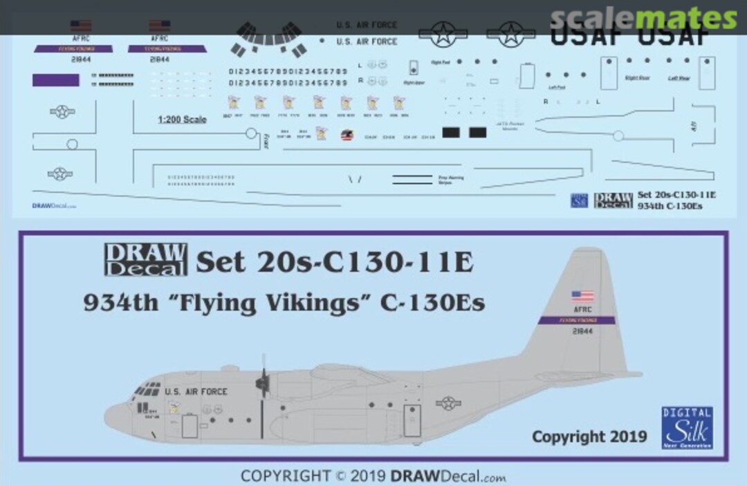 Boxart 934th “Flying Vikings” C-130Es 20-C130-11E Draw Decal