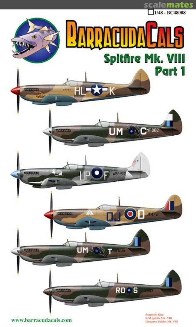 Boxart Spitfire Mk.VIII Part 1 BC48008 Barracuda Studios