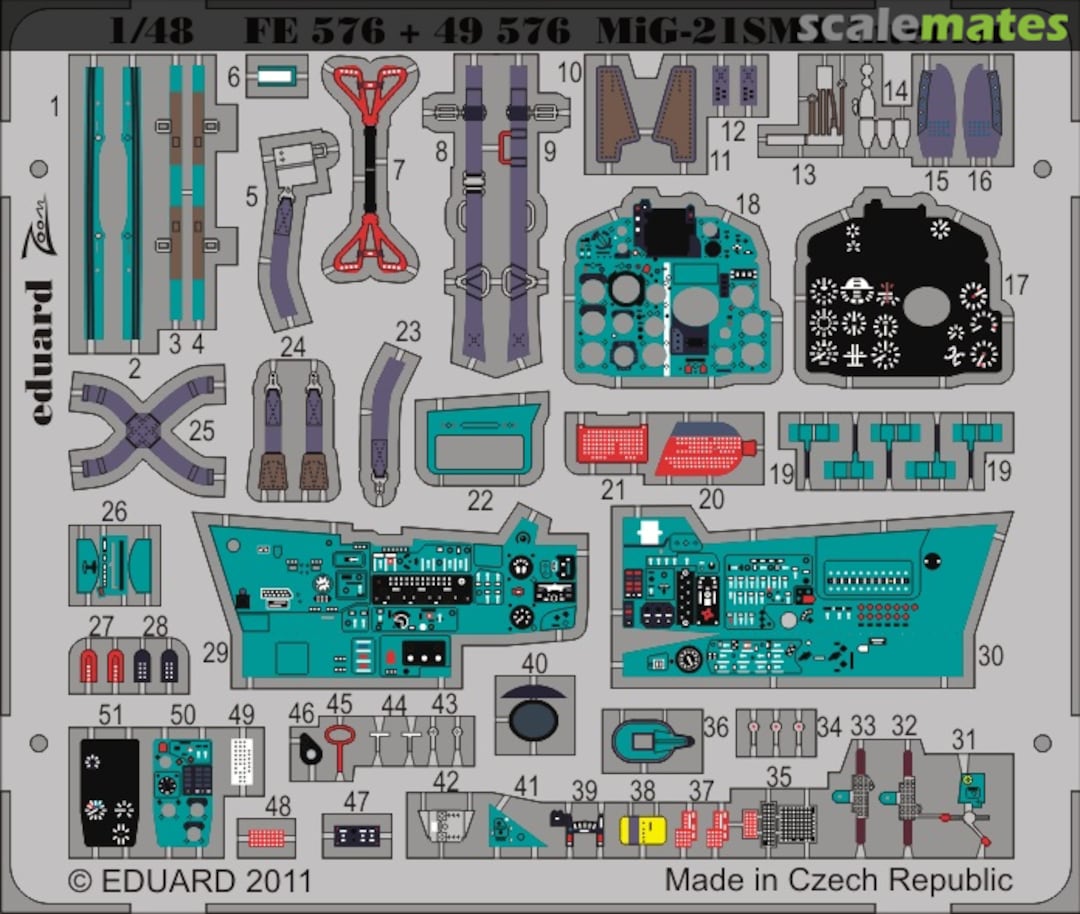 Boxart MiG-21SMT interior FE576 Eduard