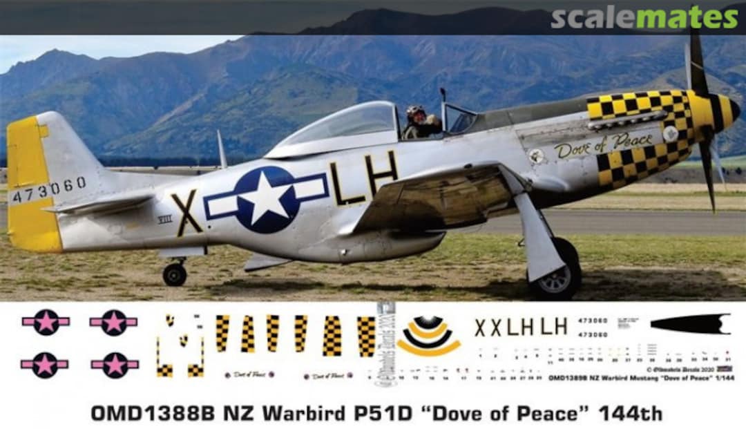 Boxart Warbird - Mustang Dove of Peace OMD1388B Oldmodels Decals