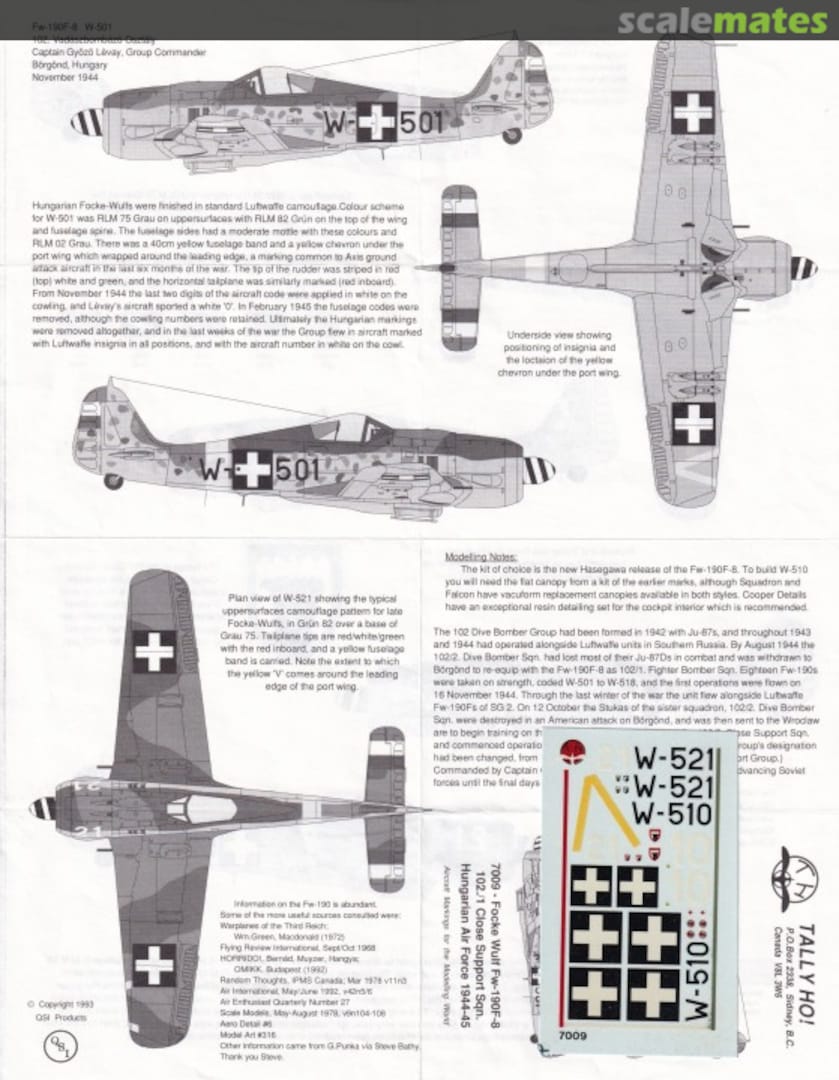 Boxart Focke-Wulf Fw 190 F-8 7009 Tally Ho! (Canada)