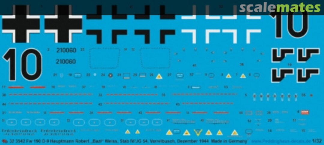 Boxart Fw 190 D-9 Hauptmann Robert "Bazi" Weiss, Stab IV/JG 54, Varrelbusch, Dezember 1944 32 3542 Peddinghaus-Decals