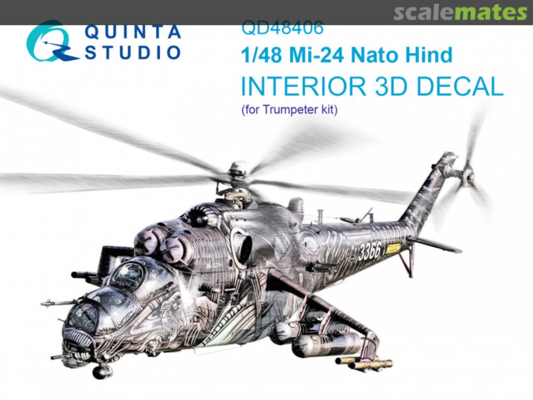 Boxart Mi-24 Nato Hind interior 3D decal QD48406 Quinta Studio