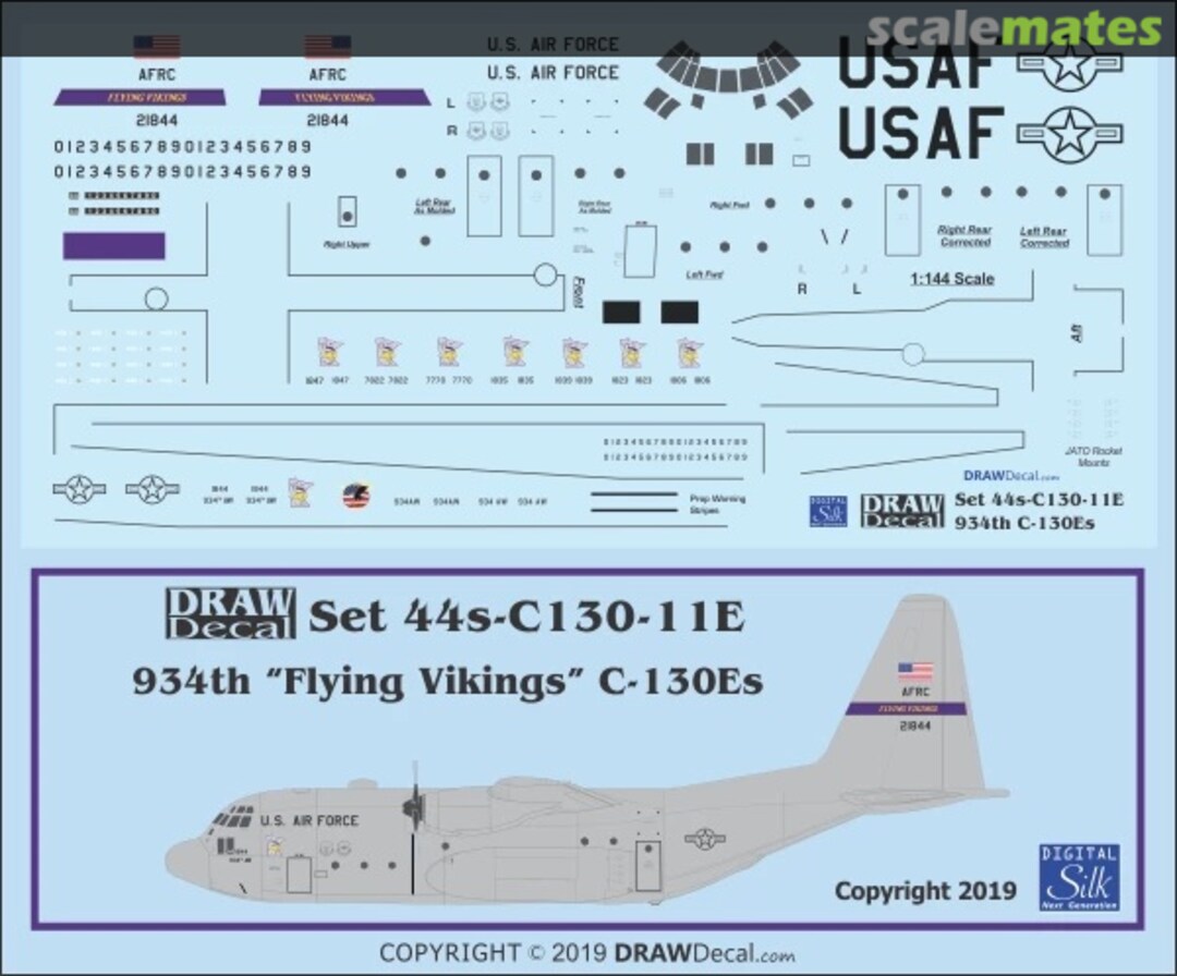 Boxart 934th “Flying Vikings” C-130Es 44-C130-11E Draw Decal