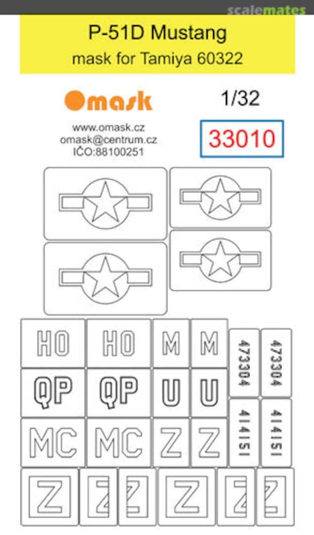 Boxart P-51D Mustang Mask 33010 Omask