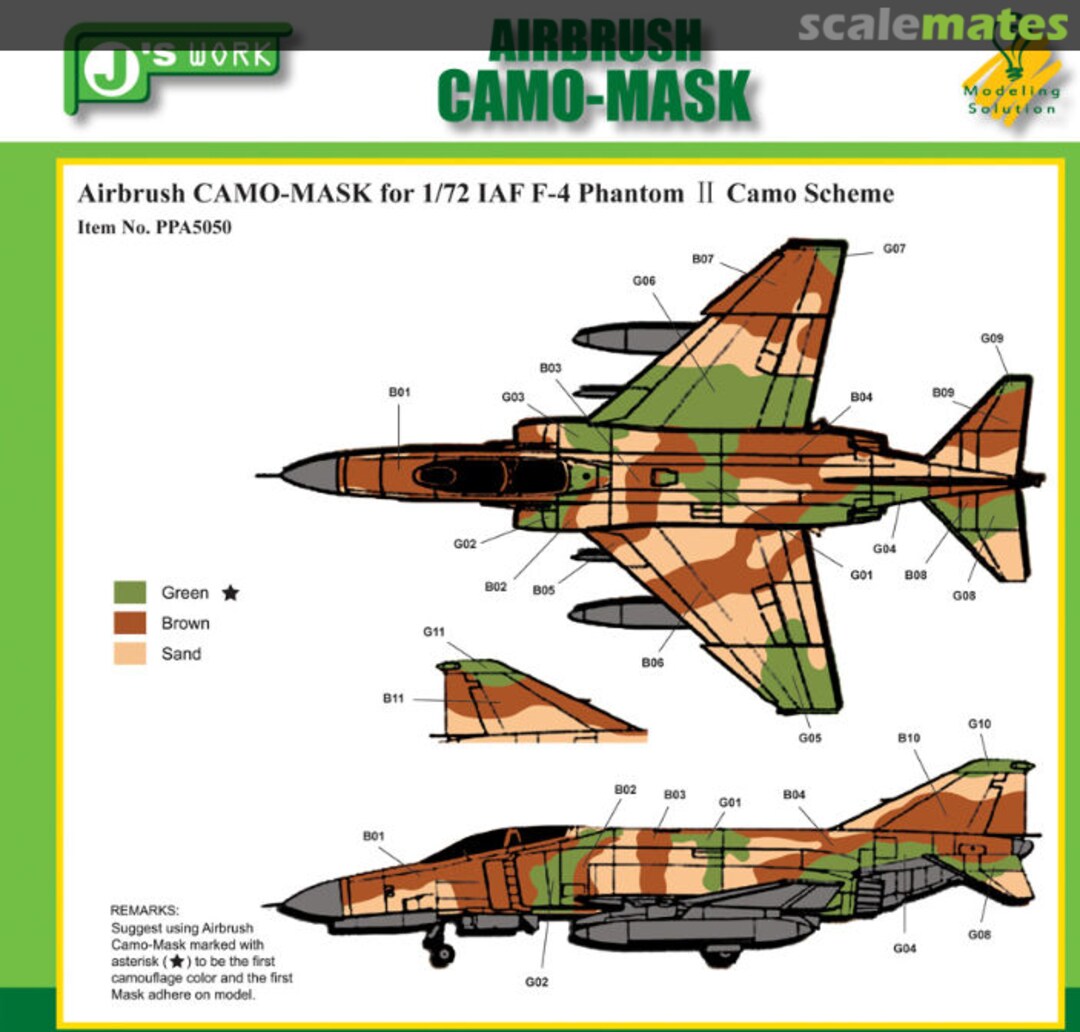 Boxart IAF F-4 Phantom II Camo Scheme PPA5050 J's Work