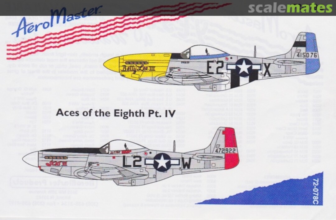 Boxart Aces of the Eighth Pt. IV 72-078C AeroMaster