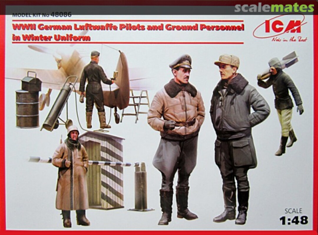 Boxart Luftwaffe Pilots and Ground Personnel in Winter Uniform 48086 ICM