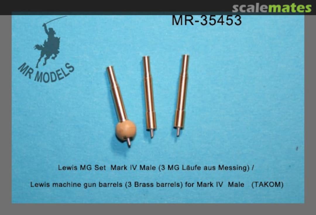 Boxart Lewis machine gun barrels (3 Brass barrels) MR-35453 MR Modellbau