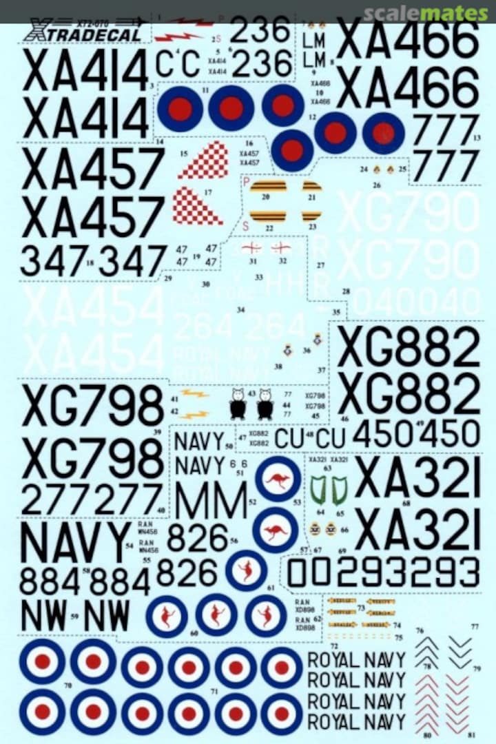 Boxart Fairey Gannet AS Mk, COD Mk 4, T Mk 5 X72070 Xtradecal