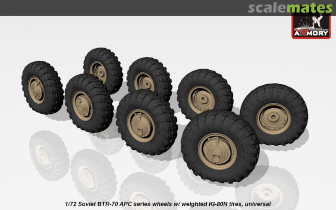 Boxart BTR-70 APC wheels w/ weighted tires KI-80N AC7323 Armory